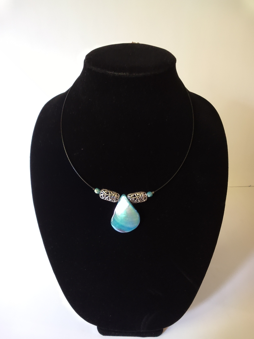 Handcrafted Blue Teardrop Pendant Necklace - Women Jewelry